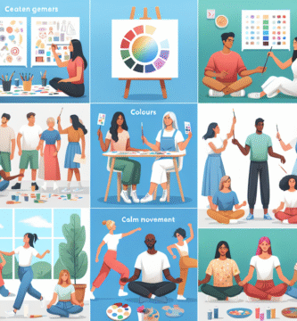 Mennesker som deltar i kreative helseaktiviteter: maling, farger, en liten quizrunde og rolige bevegelsesøvelser i et lyst, innbydende rom